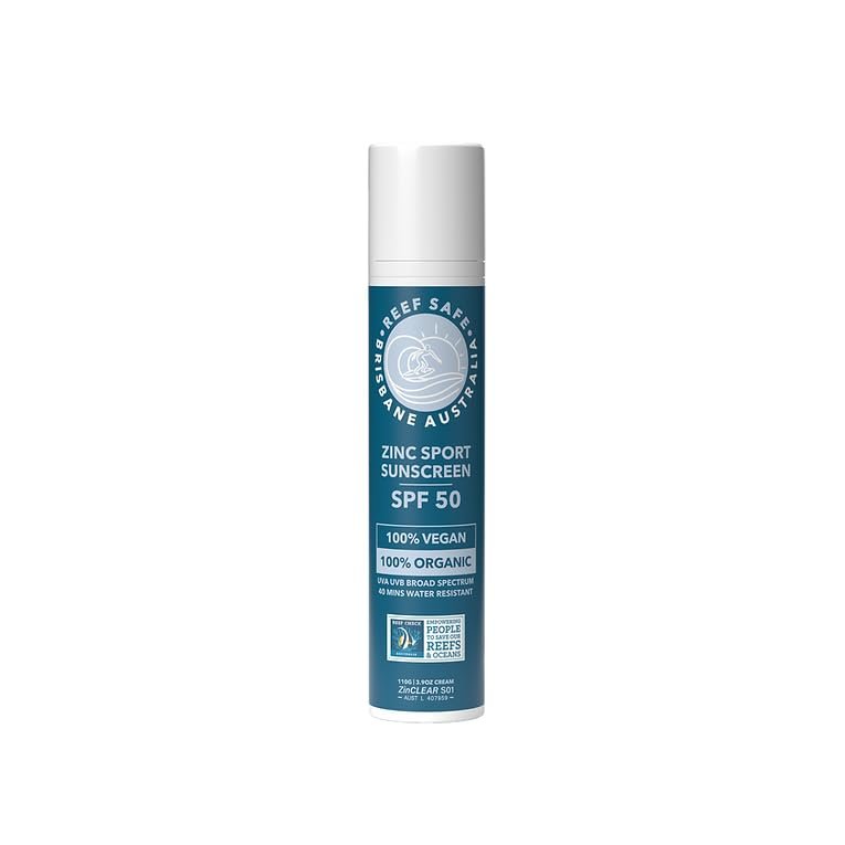 Coral Reef Safe Facial Sunscreen SPF50 SPORT Hawaii Compliant, Australian Made, 100% Organic Natural Sunscreen No Chemicals