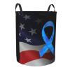 Alopecia Areata Awareness America Flag Blue Ribbon Circular Hamper Lasting Organization Bedroom Bathroom Dcor view 3