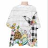 Black Plaid Rabbit Barber Cape,Salon Hair Cutting Cape for Women,Men,Kids,Adults,Haircut Cape with Adjustable Elastic Neckline Hairdressing Stylist Cape Accessories Easter Egg Flower Plant Wood Grain view 1