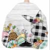 Black Plaid Rabbit Barber Cape,Salon Hair Cutting Cape for Women,Men,Kids,Adults,Haircut Cape with Adjustable Elastic Neckline Hairdressing Stylist Cape Accessories Easter Egg Flower Plant Wood Grain view 3