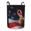 Autism Awareness Ribbon Circular Hamper Lasting Organization Bedroom Bathroom Dcor view 3