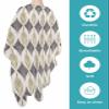 Brown Geometric Leaves Barber Cape,Salon Hair Cutting Cape for Women,Men,Kids,Adults,Haircut Cape with Adjustable Elastic Neckline Hairdressing Stylist Cape Gown Accessories Retro Modern Abstract Grey view 2