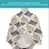 Brown Geometric Leaves Barber Cape,Salon Hair Cutting Cape for Women,Men,Kids,Adults,Haircut Cape with Adjustable Elastic Neckline Hairdressing Stylist Cape Gown Accessories Retro Modern Abstract Grey view 4