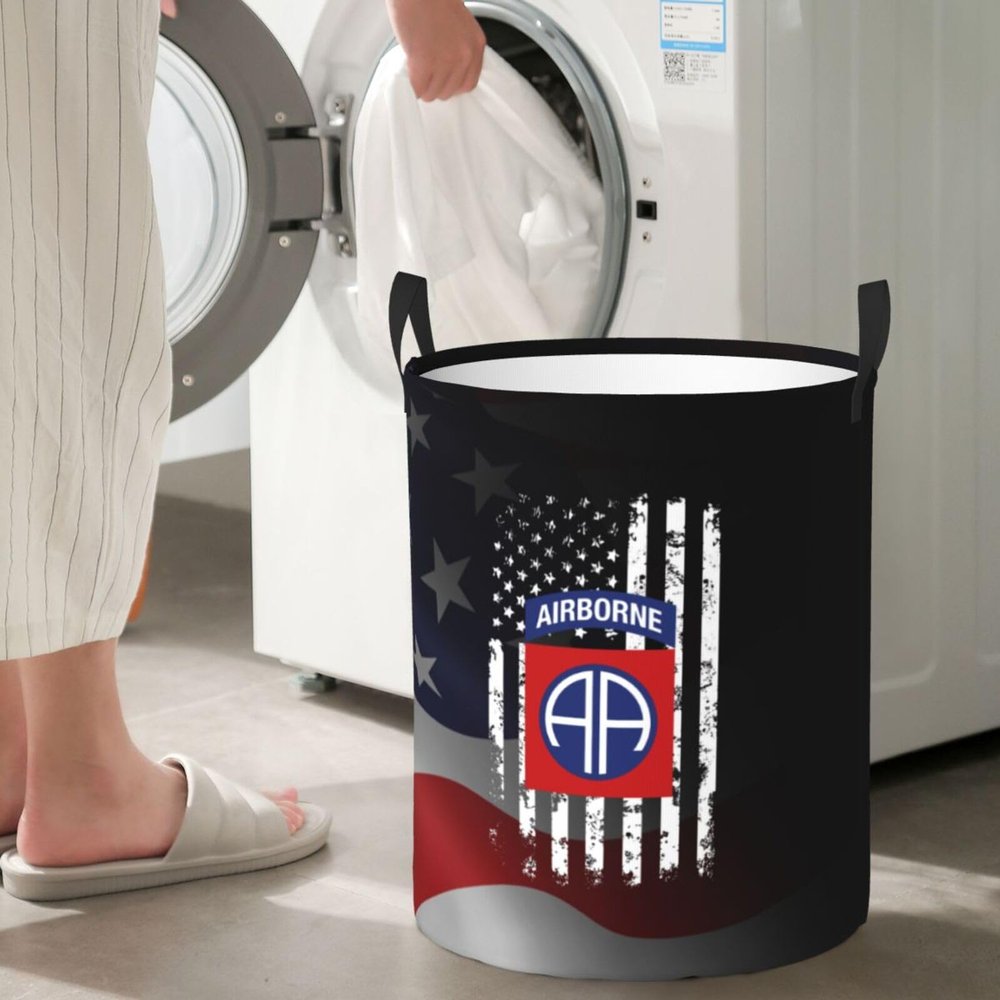 82nd Airborne Division Circular Hamper Lasting Organization Bedroom Bathroom Dcor