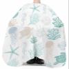 Aqua Teal Coral Barber Cape,Salon Hair Cutting Cape for Women,Men,Kids,Adults,Haircut Cape with Adjustable Elastic Neckline Hairdressing Stylist Cape Accessories Sea Turtle Starfish Shell Seahorse view 3