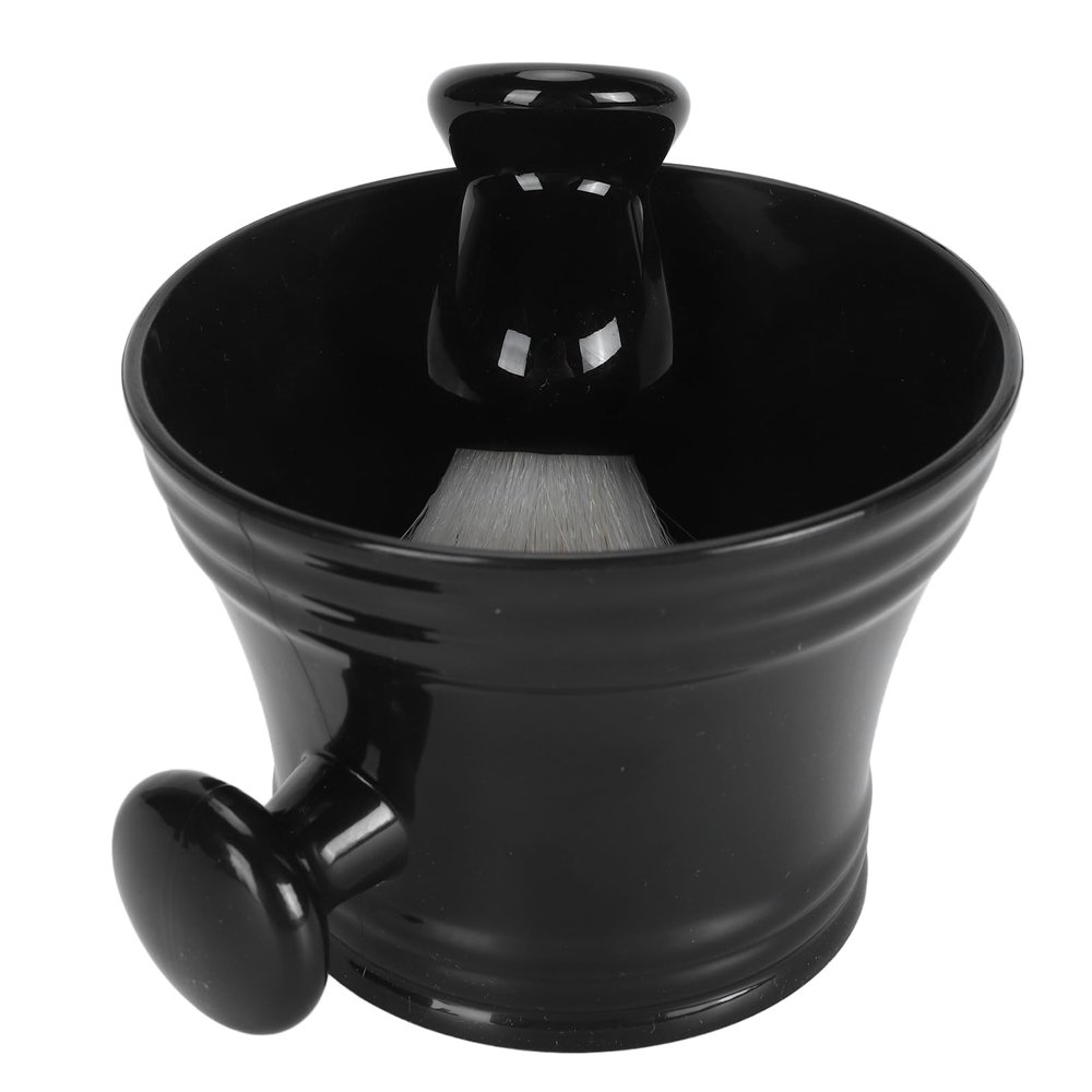 Beard Lathering Brush Stand Bowl 3 in 1 Soft Nylon Hair Quick Dry, Portable Design