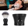 Beard Lathering Brush Stand Bowl 3 in 1 Soft Nylon Hair Quick Dry, Portable Design view 3