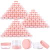 100 Count Sample Containers with Lids, 10 Gram Small Plastic Makeup Jars Lip Scrub Cosmetic Container - Pink view 1