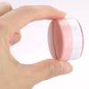 100 Count Sample Containers with Lids, 10 Gram Small Plastic Makeup Jars Lip Scrub Cosmetic Container - Pink view 3