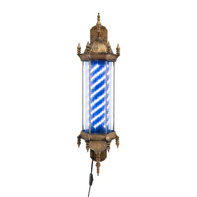 SEANESZTI 35inch Barber Pole Led Light, Barber Pole Retro Style Light, Barber Shop Rotating Light Sign, Rotating Blue & White LED Strips, Wall Mount Rotating Stripes Light, Barber Shop Open Sign