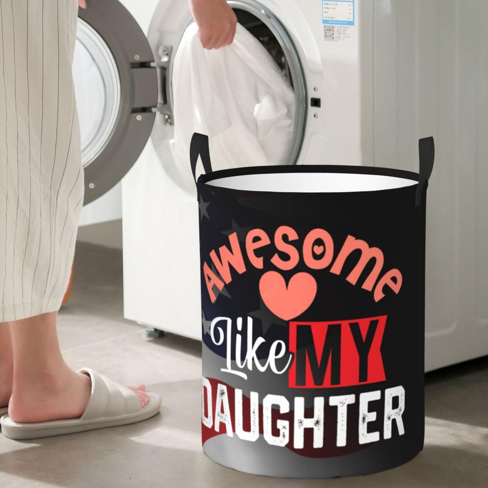 Awesome Like My Daughter Circular Hamper Lasting Organization Bedroom Bathroom Dcor