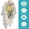 Botanical Flower Barber Cape,Salon Hair Cutting Cape for Women,Men,Kids,Adults,Haircut Cape with Adjustable Elastic Neckline Hairdressing Stylist Cape Gown Accessories Spring Summer Plant Lattice Blue view 2
