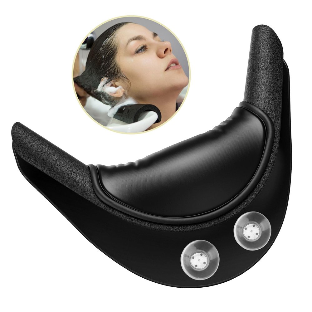 AISEELY Shampoo Bowl Neck Rest - 2 Suction Cups Included Salon Shampoo Neck Rest Cushion, Silicone Neck Cushion for Home Wash Basin & Professional Salon Hair Washing Tray