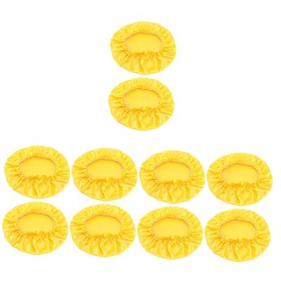 Beaupretty 10pcs Round Lace Beauty Hat for Hair Care Soft Silk Night Sleeping Cap Yellow for Sleeping Face Washing and Hair Moisture Sealing