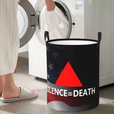 Action=Life Silence=Death Pride Flag Circular Hamper Lasting Organization Bedroom Bathroom Dcor