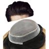 SINGA HAIR Toupee for Men Hairpieces Fine Mono Mens Toupee Human Hair Piece Replacement System Poly Skin PU Hair Units Monofilament Wigs for Men (#2 Darkest Brown, 6''X8'') view 1
