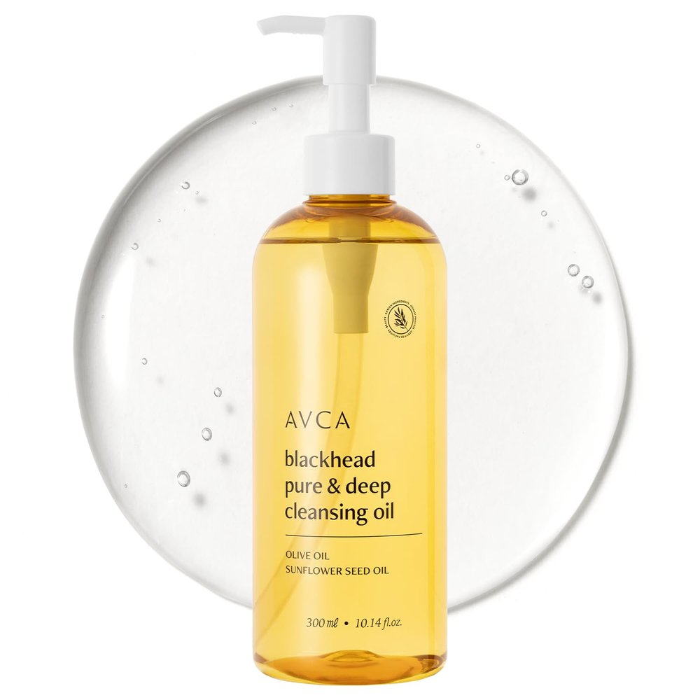 AVCA Blackhead Remover Cleansing Oil 10.14 fl oz (300 ml)  Makeup & Sebum-Dissolving Cleanser, PHA Gentle Exfoliator, Lightweight Pore Care, Korean Skincare for Normal & Oily Skin