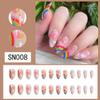 Almond Press on Nails Medium Fake Nails with White Clouds Designs Stick on Nails Color Bubble Fake Nails Full Cover Acrylic Rainbow False Nails Oval Glue on Nails for Women and Girls Date Night 24Pcs view 2
