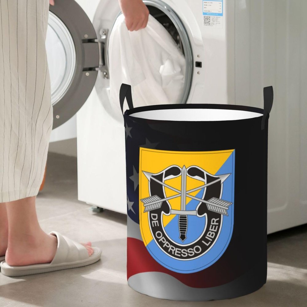 8th Special Forces Group Circular Hamper Lasting Organization Bedroom Bathroom Dcor
