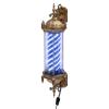 SEANESZTI 35inch Barber Pole Led Light, Barber Shop Open Sign, Barber Pole Retro Style Light, Barber Shop Rotating Light Sign, Rotating Navy Blue & White LED Strips, Wall Mount Rotating Stripes Light view 3
