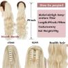 Ponytail Hair Extension Long Wavy Ponytail Extension, 24 Inch Claw Clip Pony Tail Hairpiece Claw Clip in Synthetic Long Wave Ponytail Hair Extainson for Women Girls Ponytail Hairpiece ( Color : Light view 4