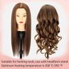 Mannequin Head with 100% Real Hair, 20"Nature Brown Cosmetology Manikin Head Hair Styling Hairdressing Practice Styling Training Doll Heads with Clamp Holder clips and comb view 3