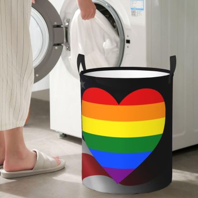 Traditional Gay Pride Flag Lgbtq Circular Hamper Lasting Organization Bedroom Bathroom Dcor