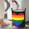 Traditional Gay Pride Flag Lgbtq Circular Hamper Lasting Organization Bedroom Bathroom Dcor view 1