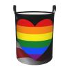 Traditional Gay Pride Flag Lgbtq Circular Hamper Lasting Organization Bedroom Bathroom Dcor view 2
