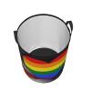 Traditional Gay Pride Flag Lgbtq Circular Hamper Lasting Organization Bedroom Bathroom Dcor view 4