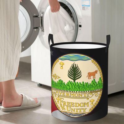 State Seal Of Vermont Circular Hamper Lasting Organization Bedroom Bathroom Dcor