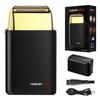 HIENA PRO Foil Shaver for Men Barber, Double Electric Foil Trimmer, Professional Electric Razor, Close Shaver, Cordless Rechargeable with USB, Black Gold view 1