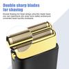 HIENA PRO Foil Shaver for Men Barber, Double Electric Foil Trimmer, Professional Electric Razor, Close Shaver, Cordless Rechargeable with USB, Black Gold view 2