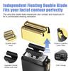 HIENA PRO Foil Shaver for Men Barber, Double Electric Foil Trimmer, Professional Electric Razor, Close Shaver, Cordless Rechargeable with USB, Black Gold view 3