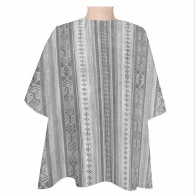 Bohemia Barber Cape,Salon Hair Cutting Cape for Women,Men,Kids,Adults,Haircut Cape with Adjustable Elastic Neckline Hairdressing Stylist Cape Accessories Abstract Contemporary Gray Boho Tribal Stripes