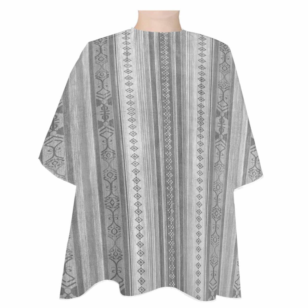 Bohemia Barber Cape,Salon Hair Cutting Cape for Women,Men,Kids,Adults,Haircut Cape with Adjustable Elastic Neckline Hairdressing Stylist Cape Accessories Abstract Contemporary Gray Boho Tribal Stripes