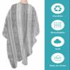 Bohemia Barber Cape,Salon Hair Cutting Cape for Women,Men,Kids,Adults,Haircut Cape with Adjustable Elastic Neckline Hairdressing Stylist Cape Accessories Abstract Contemporary Gray Boho Tribal Stripes view 2