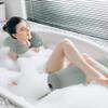 MABOZOO U-Shaped Full Body Bath Pillow for Tub 2 Pcs Inflatable Bathtub Bath Pillows with Adjustable Button for Shower, Neck Support Headrest & Leg Pillow for Relaxation Spa Soak in Bathtub view 1
