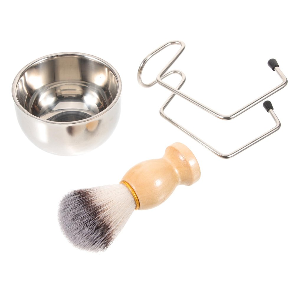 Beaupretty 1set Men Shaving Brush Kit with Foaming Bowl and Stand Convenient Grooming Tool for Luxurious Shaving for Home Salon Use