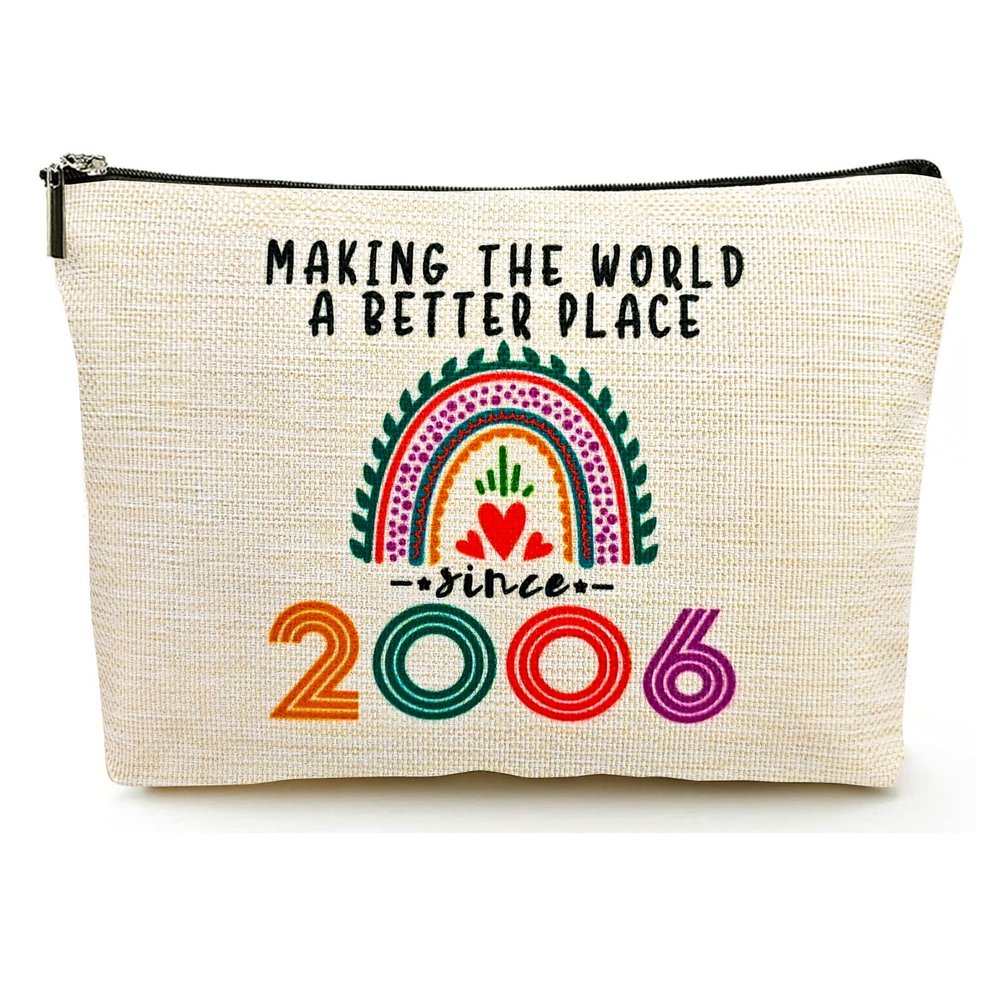 20th Birthday Gifts for Girls Makeup Bags, 2006 Happy 20th Birthday Decorations for Teen Girls, 20 Year Old Girl Birthday Gifts for Daughter, Sister, Granddaughter, Cosmetic Travel Pouch, Christmas