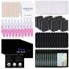 50 Set Disposable Nail Supplies Kits,Professional Manicure Press On Nail Tool Kit With Nail File ,Nail Buffer,Adhesive Tabs,Nail Glue,Sticks, Prep Pads,Bags,Instruction Cards for Nail Business(Black) view 1