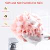 Luffa Loofah Sponge Shower Loofahs 50g Shower Bath Sponges Exfoliating Mesh Pouf Mesh Balls for Body Wash Back Scrubber Bathroom Men Women Soft Scrubber Cleaning Bathing Accessories Tool (4Colors) view 2