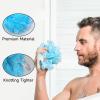 Luffa Loofah Sponge Shower Loofahs 50g Shower Bath Sponges Exfoliating Mesh Pouf Mesh Balls for Body Wash Back Scrubber Bathroom Men Women Soft Scrubber Cleaning Bathing Accessories Tool (4Colors) view 4