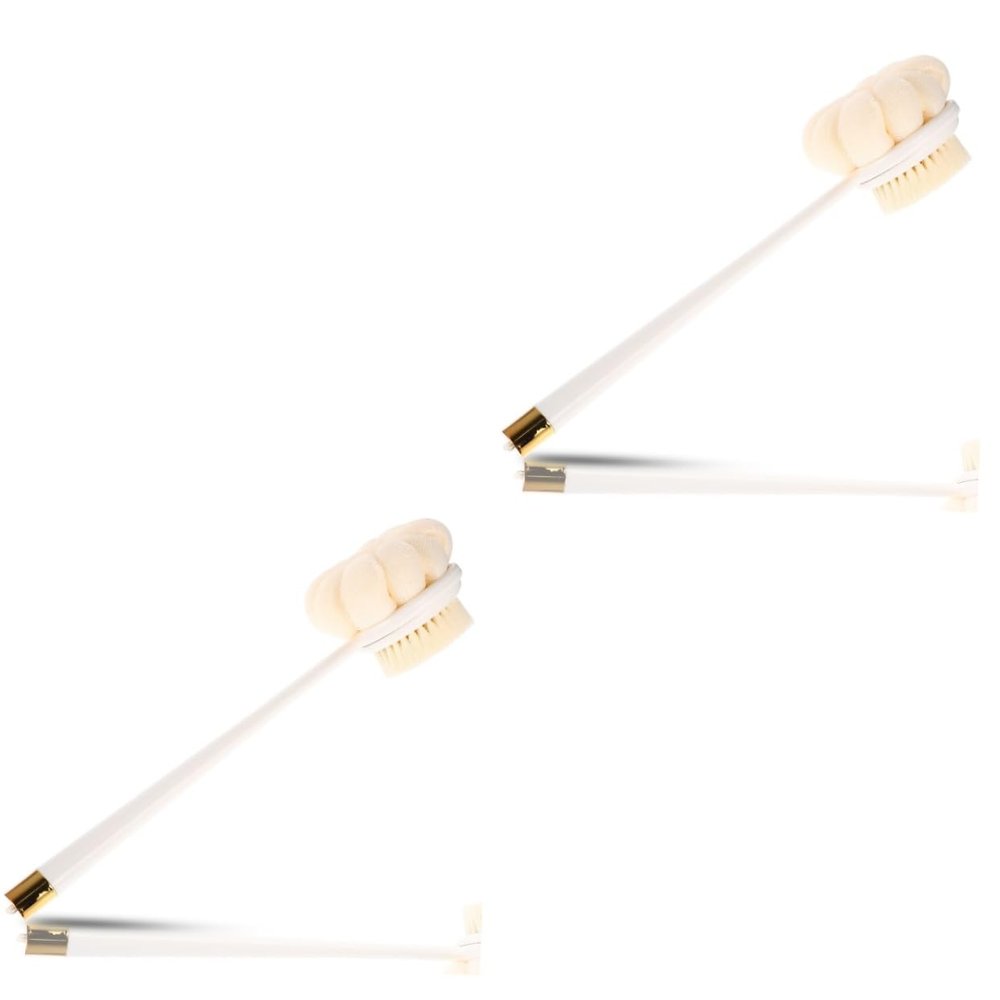 Beaupretty 2pcs Back Scrubber Bath Brush Long Handle Body Scrubber for Bristles Quick Lathering Easy to Clean Material