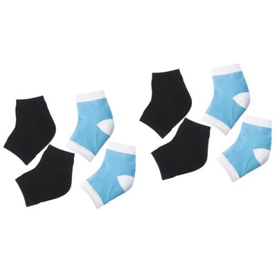 BESPORTBLE 4pairs Gel Heel Socks -Crack Foot Care Socks Sky White Black Comfortable Breathable Design for Everyday Wear Elastic Material for Foot Care