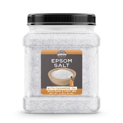 Birch & Meadow Epsom Salt with Cashmere Oil, 4 lb, Magnesium Sulfate, Bath Soak