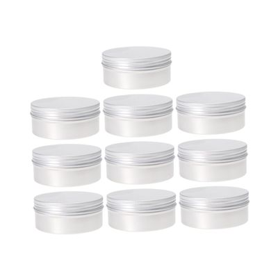 IWOWHERO Aluminum Cosmetic Container Set 10 Empty Pot Jars Screw-top Lids Great for Oil Cream