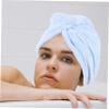 NOLITOY 3pcs Microfiber Hair Towel Wraps for Women Ultra Absorbent Bath Dryer Towels Gentle Wet Hair Lightweight and Travel-Friendly Blue and Grey Colors view 2