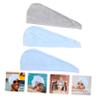 NOLITOY 3pcs Microfiber Hair Towel Wraps for Women Ultra Absorbent Bath Dryer Towels Gentle Wet Hair Lightweight and Travel-Friendly Blue and Grey Colors view 3