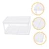 VINTORKY Desktop Storage Rack Organizer Double-layer Transparent Makeup Stationery Holder Detachable Design for Vanity Bathroom Desk Ample Space for Cosmetics Toiletries view 3